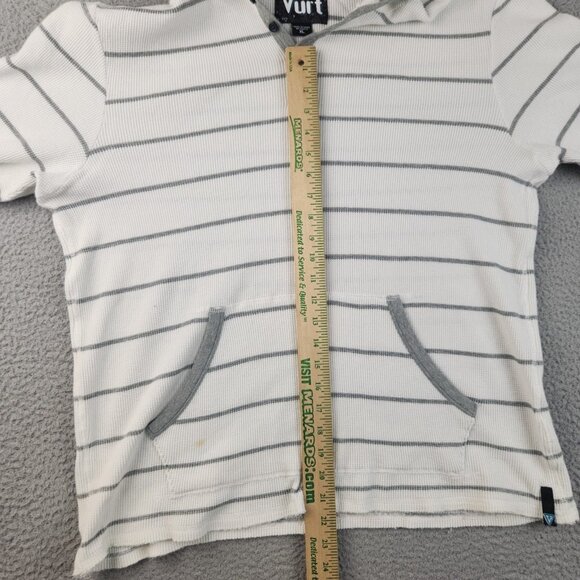 Vurt Hoodie Men's Extra Large Y2K Striped White Gray Hooded Sweatshirt Skater - Picture 5 of 12